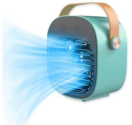 Portable Air Conditioners 6000mAh Rechargeable,Mini Evaporative Air Conditioner Fan,USB Small Personal Desk AC Unit,3-Speed Quiet for Room, Office,Bedroom,Study,Travel,tent,Rooms,Indoor,outdoor (Blue)