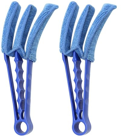 2 herramientas de limpieza de persianas, cepillo de limpieza de garras, plumero de microfibra, limpiador de cortinas, limpiador de aire acondicionado, cepillo de limpieza de fibra