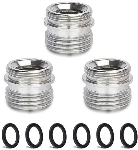 CNYMANY - Juego de adaptadores de grifo de 3 piezas, macho M20 mm a macho M20 mm, rosca fina, aireador de cocina, grifo de fregadero, conexión de manguera de jardín, filtro