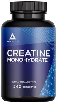 Bodyathlon- Creatina Monohidratada 240 comprimidos- Creatinas pura 3000mg-Monohidrato de creatina -Aumenta masa muscular, fuerza y resistencia- creatina monohidratada sin gluten sabor neutro- Vegano