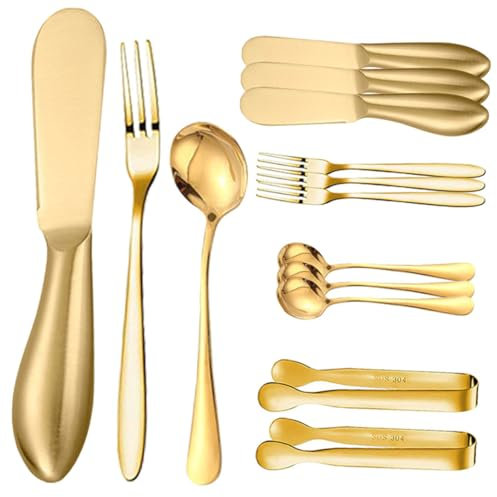 CIYODO Mehrzweck-buttermesser-set Mit Dessertlöffel Käsegabel Und Mini-servierzange Aus Edelstahl Für Küche Und Restaurant