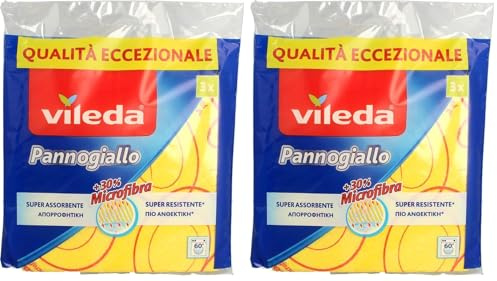 Vileda Panno Giallo, 3 Pezzi (Confezione da 2)