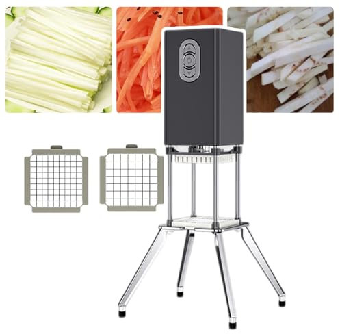 pedenencelia Professional Potato Cutter For French Fries,600w Electric French Fry Cutter,With 9mm,12.2mm Blades,Even Cutting,Stainless Steel Material,For Potatoes,Carrots,Eggplants,Onions,Black