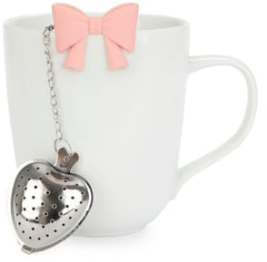 Balvi Infuseur thé Coquette Couleur Rose en Forme de nœud INOX/Silicone