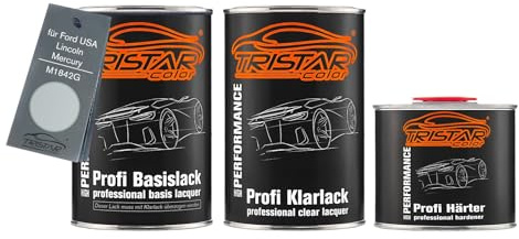 TRISTARcolor Autolack Set Dose spritzfertig für Ford USA/Lincoln/Mercury M1842G Light Blue Metallic Matt Basislack + 2K Klarlack 2,5L