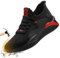 Scarpe da Lavoro Uomo 44 Scarpe Antinfortunistiche Donna con Punta in Acciaio Scarpe Protettive S1 Sportive Estive Sneakers Traspiranti Antiscivolo Nero Rosso