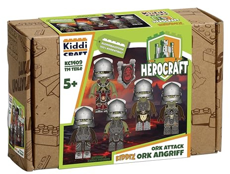 KIDDICRAFT KC1409 KIDDIZ Figuren-Pack: Ork Angriff - Klemmbausteine Figuren: Fantasy