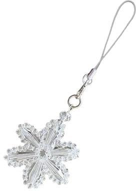 LUOFENG Schneeflocken-Charm-Handyband, Zubehör mit blinkenden weißen Kristallen, modisches Accessoire