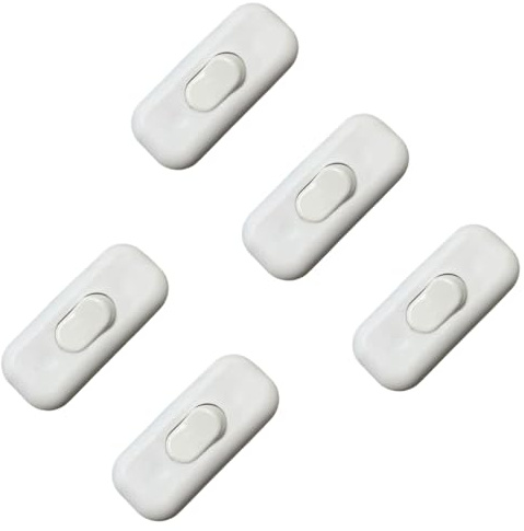 gloca Set 5 Interruttori Passafilo In Termoplastica On/Off Colore Bianco 250V