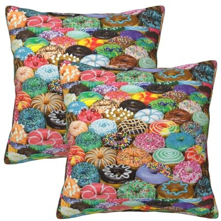 SHuWeiD Federa decorativa per cuscino con stampa a ciambelle, adatta per camera da letto, divano, soggiorno