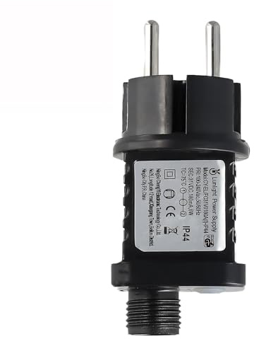 Trasformatore per Luci di Natale 31V 6W, Trasformatore LED Adattatore Alimentatore, Adattatore Impermeabile IP44, 8 Modalità di Illuminazione e Timer, per Luci a Stringa e Albero di Natale