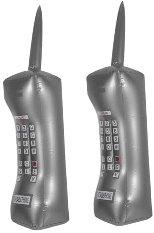 ABOOFAN 2pcs Inflatable Cell Phone Prop Retro Toy Imitation Mobile Phone Model for Party Decorations Boys and Girls Costume Disco Photo Props
