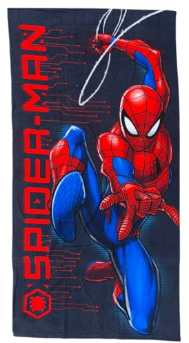 CARTOON Telo mare Spiderman Marvel asciugamano in microfibra di poliestere per bambini 245 gsm dimensione 70 x 140 cm spiaggia piscina