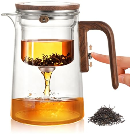 Tea Infuser Enchanti Tea Pot, Magic Glass Teapot with Infusers for Loose Tea, Detachable Glass Tea Brewer, Ideal for Tea Steeper 1000ML/33.82oz