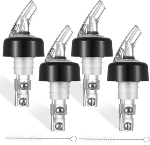 But the cow 4 Pz Versatori per Bottiglie Cocktail, 2cl Bottiglia Dosatrice Tappo Versatore Dosatore, per Liquore Olio Cocktail Vino Feste Bar Bottiglia Versatore Tappo, con 2 Pennello