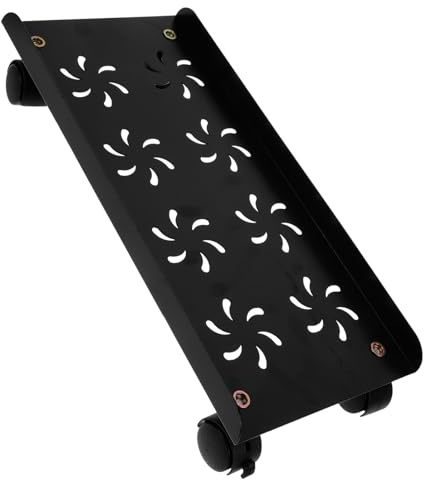 FONDOTIN Soporte CPU Móvil con Ruedas Base PC bajo Escritorio Soporte Ordenador Mesa y Práctico Compatible Mayoría de Diseño Simple y Seguro