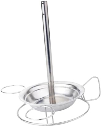 Kisangel Support à Poulet Acier Inoxydable avec Plateau Rack Vertical pour Grillades Adapté Barbecue Extérieur Four et Cuisson pour Poulet Dinde et Viande Moyenne