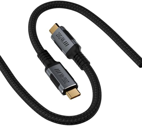 KMMXXCPM USB C Cable 1M Compatible con Thunderbolt 3,Cable USB C 3.2 Gen 2×2 20Gbps Transferencia de datos,USB C Carga Rapida 240W PD3.1 48V/5A,USBC Vídeo 4K@120Hz para Monitor,SSD,Hub,Docking.
