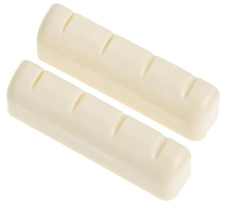 Cabilock Sillines de Cuerdas de Banjo ABS Blanco, 2piezas, Cejuela del Puente de Banjo para Mejorar Sustain y Soporte de Cuerdas