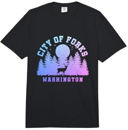 City of Forks Washington Deer Nature Hiking Camping Pride Comfort Colors Adult Heavyweight T-Shirt