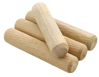 200 Stück Holzdübel 5mm x 40mm, Holzstopfen Dübelstangen, Holznadeln konisch und gerippt für gerillte Rillen, Basteln, Heimwerken, Zimmerei