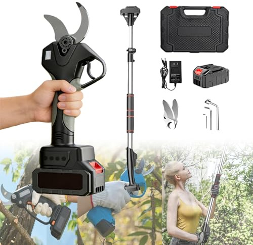Forbici elettriche da potatura, cesoie da potatura con batteria da 2000 mAh per 6-8 ore, potatore SK5 senza fili, utensili elettrici da giardino professionali per piante, siepi(Two Batteries)