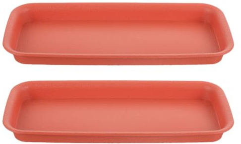 CALLARON Sottovasi Rettangolari per Bonsai 2 Pezzi Vassoi Antigoccia Resistenti in Plastica per Fioriere da Interno e Giardino