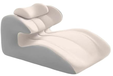 Mupingfenglan Almohada para Piernas Cojín Soporte Ajustable Almohada de Piernas Espuma Viscoelástica Forma Anatómica Adecuada para Dormitorio Oficina Rel, Beige Y Gris, tal como se describe