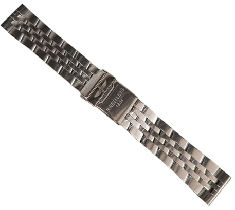 ROUHO Correa Reloj Acero Inoxidable Pulsera Metal Recambio Eslabones 20mm 22mm 24mm Extremo Recto para Breitling