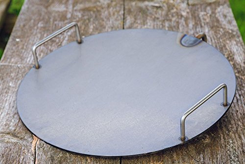 Oxnfeia® Steakpfanne 45cm Grillpfanne Stahlpfanne Fleischpfanne Grillen Rost Holzkohle Grillkamin