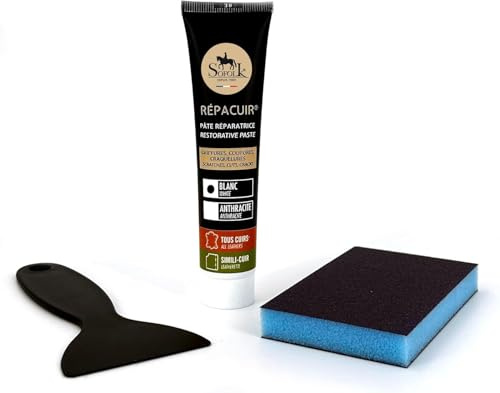 SOFOLK Lederreparatur - Paste zur Reparatur von Rissen, Rissen, Kratzern, Löchern, Fellen, etc. (WEISS)