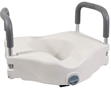 Aidapt 150mm (6) Elevation Raised Comfortable Toilet Seat with Arms Easy Fit White