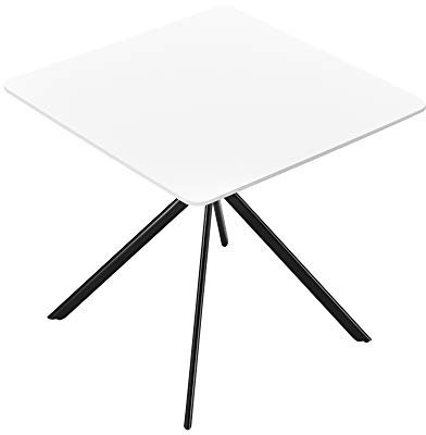 [en.casa] Esstisch - Weiß 78x78x75cm - Küchentisch Esszimmertisch Besprechungstisch Konferenz-Tisch