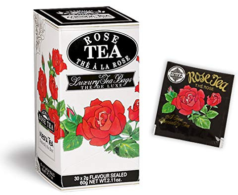 Tè Rosa Tea Mlesna - Confezione da 180 filtri in 6 comodi dispenser da filtri l'uno - Tè nero di Ceylon con essenze naturali di Rosa: una miscela dolce e profumata, ideale per il tè delle cinque