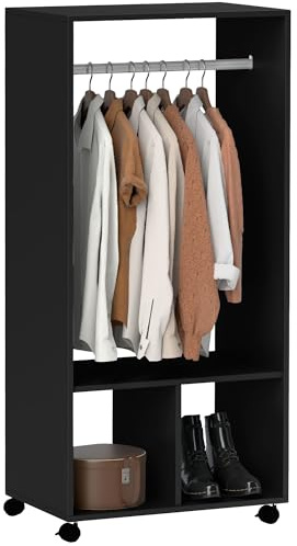 HOMCOM Armoire Penderie Dressing 60L x 40l x 128H cm Noir