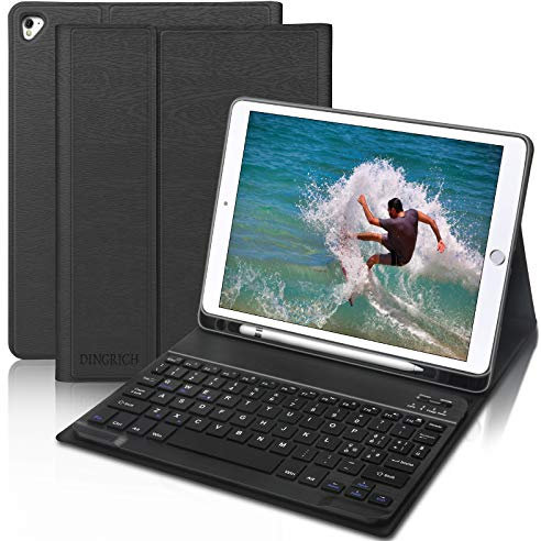 D DINGRICH Tastiera Italiano Custodia per iPad 2018(6th Gen), iPad 2017 (5th Gen)- iPad PRO 9.7- iPad Air 2/1, Cover con Tastiera Bluetooth Removibile Ricaricabile iPad 9.7