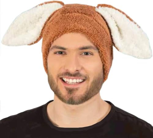 KarnevalsTeufel Plüsch-Mütze Hase für Erwachsene mit Hasenohren Häschen Osterhase (Braun)