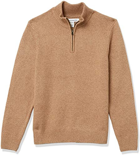 Amazon Essentials Men's Long-Sleeve Soft Touch Quarter-Zip Sweater, Camel, X-Large