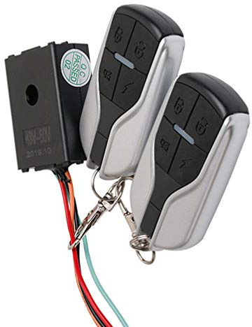 Garneck Motorcycle Anti Security Alarm System with Double Remote Control Waterproof Bicykle Alarm Anti Theft for 48V 60V 64V 72V Scooter Bicycle - Remote Control Random Style