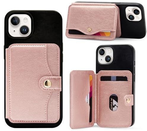 M-Plateau Slim Leather Wallet Phone Case, Adhesive Card Holder Compatible with Most Smartphones (Pink)