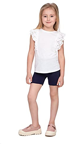 SOFTSAIL Flickleggings cykelshorts kort bomull sport dans gymnastik andas bekväm töjbar, Marinblått Xsp, 2-3 År