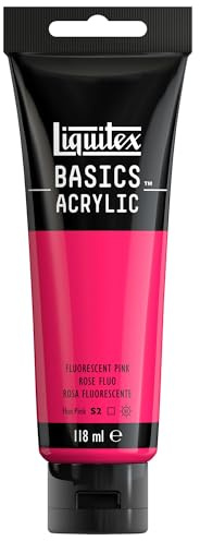 LIQUITEX Basics Acrylic Paint, Fluorescent Pink, 118 ml Tube