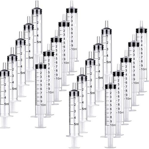 20 siringa in plastica da 5 ml/10 ml con misurazione, molteplici usi di misurazione strumenti per siringa per misurare, irrigare, riempire