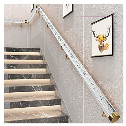 ZXFDM Acryl-Kristall-Treppen-Handlauf-Haltegriffe für Treppen 304-Edelstahl-Halterung Dickes Material, Super-Tragfähigkeit Innen- und Außentreppen-Handläufe (Farbe : Weiß, Größe : 19ft/570cm)