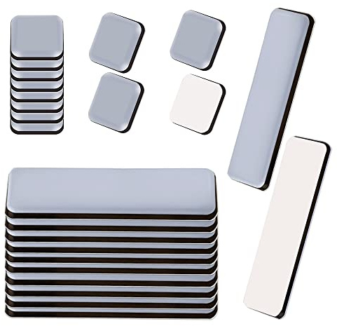 24PCS Patin Glissant PTFE Adhésif Patins en Téflon pour Meubles de Protection de Sol Gris(19x70mm 20x20mm)