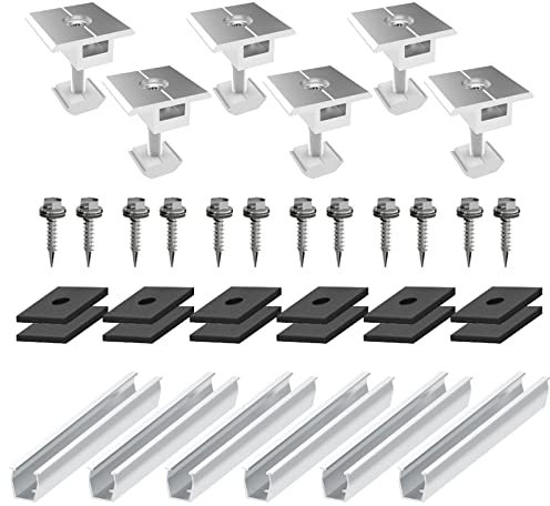 Solarmodul Halterung Kit,Solarpanel Zubehör für Dach Balkonkraftwerk,Solarpanel Halter flachdach,Befestigungs Set für Blechdach Flachdach Montage Solarpanel Dachmontage