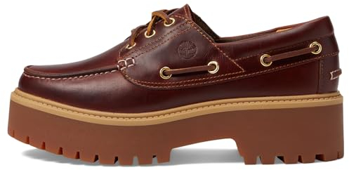 Timberland Women's Stone Street Platform Boat Shoe, Rootbeer, 10 Medium