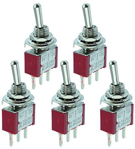 On-Off-On Miniature PCB Toggle Switch SPDT 3 Position 3 Terminal (Pack of 5)