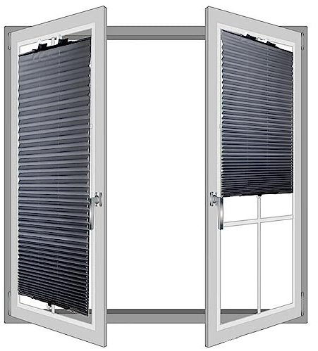 YHBZ Einziehbare Plissee-Rollos,Verdunkelungsvorhang mit Saugnapf,Sonnenschutz Thermisch Sichtschutz,für Balkon Auto Büro Tür Fenster,Reflektierender Verdunkelungsvorhang,W65*H140cm