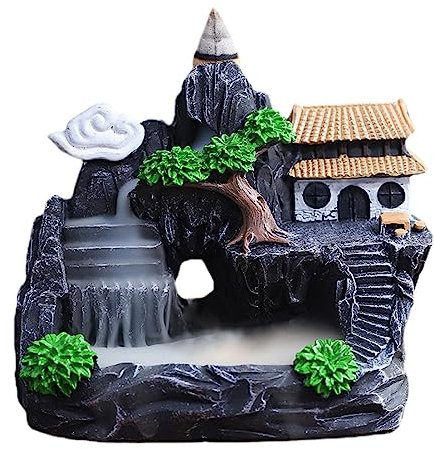 Backflow Incense Burner Waterfall Incense Holder, Resin Backflow Incense Cone Holder Fountain for Indoor Decoration Eliminates Odors and Purifies Air